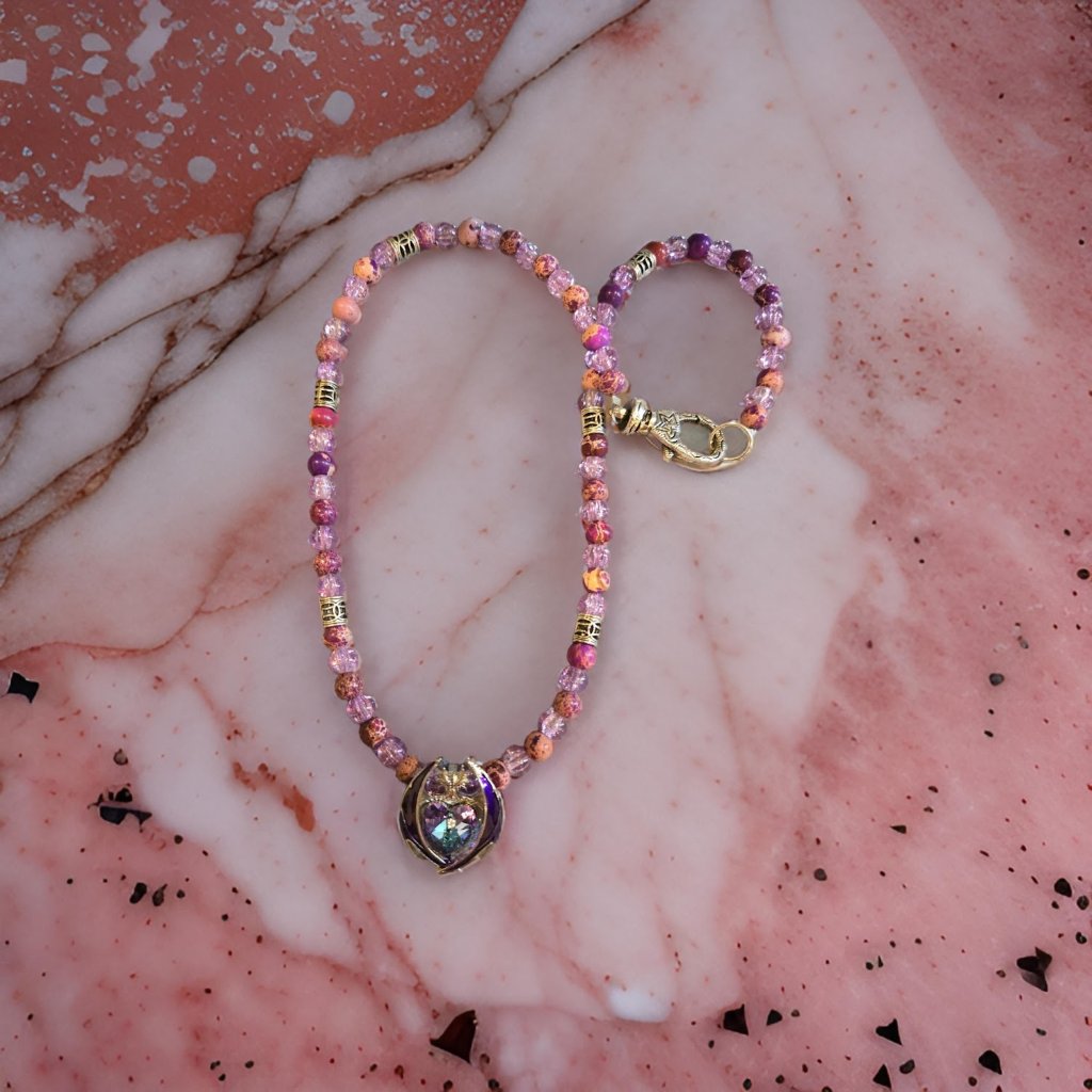 Purple/Pink Dragon Necklace ~ 20 Inches